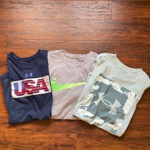 3 Mens (Sm) Nike & UA T-shirts Bundle - Loose Fit
